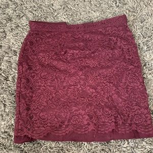 Red lace skirt